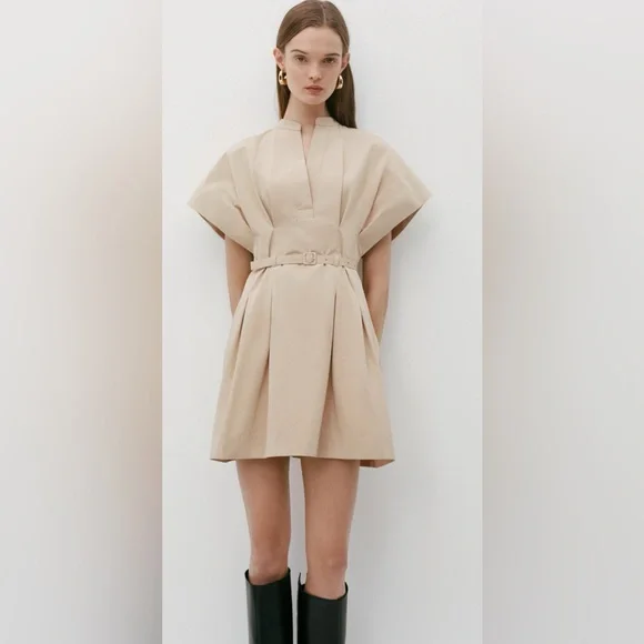 Zara | Dresses | Pleated Mini Dress Zw Collection Zara